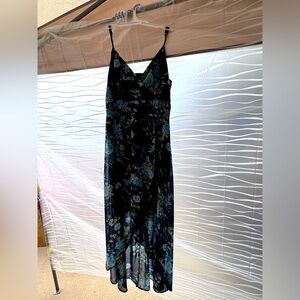 As U Wish Navy and Teal Floral Dress